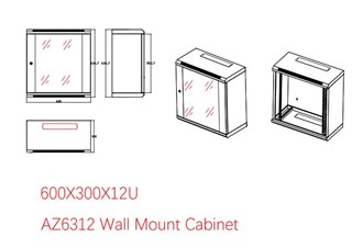 AZ6312 12RU 300mm deep Wall mount cabinet - Assembled