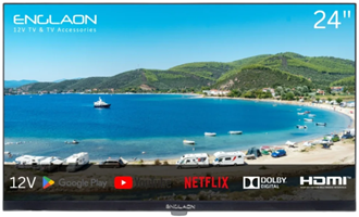 ENGLAON 24’’ Full HD 12V Smart TV With Chromecast & Bluetooth & Google TV