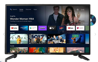 ENGLAON 27″ Full HD Android Smart 12V TV with Built-in DVD player & Chromecast