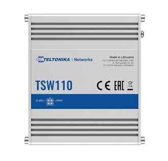 Teltonika TSW110 - L2 Switch, 5 x Gigabit Ethernet with speeds up to 1000 Mbps, Operating Temperature from -40 °C to 75 °C 