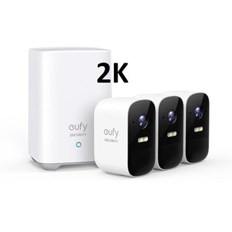 Eufy Cam 2c Pro 2K Security Kit 3 Pack - 3x2K Eufy Camera Units + 1xAI Homebase2 Unit